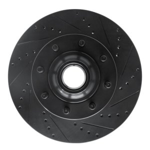 Ford E-250 Brake Rotor (1) - Front Right - R1 Concepts - Drilled & Slotted - Black - `08-`25